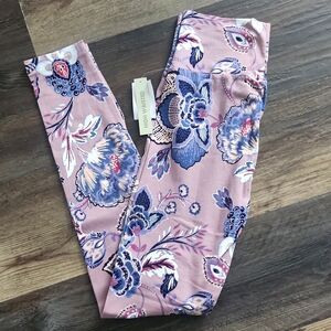 Charlotte Russe floral flowery purple leggings medium NWT